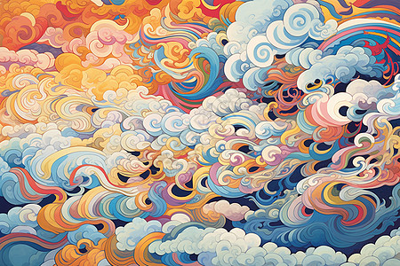 五彩斑斓的云海图片