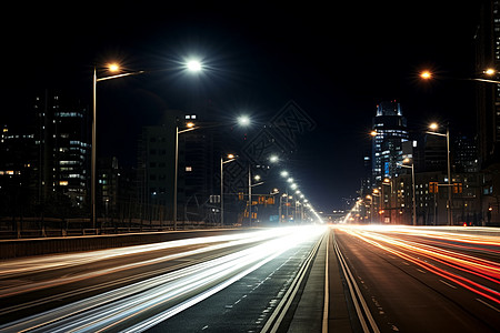 夜幕降临的城市夜晚背景图片