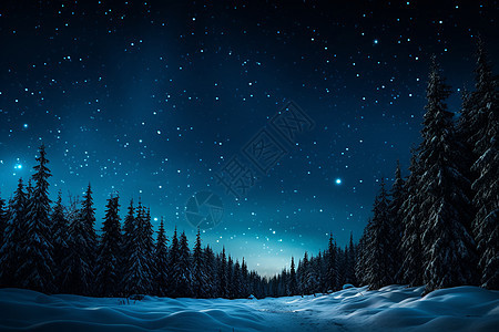 寒冷冬天的夜景图片