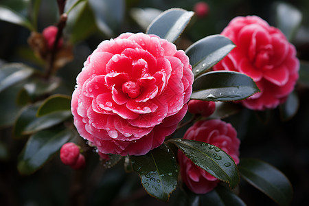 花园里的红花图片