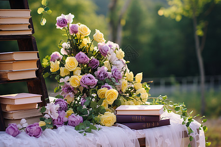 婚礼上的鲜花摆设图片