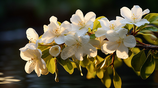 开的鲜艳的白色花朵图片