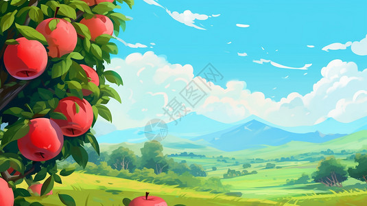 空旷的苹果园图片