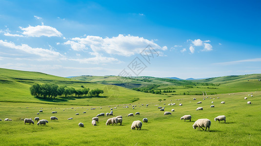 草原上的绵羊群图片