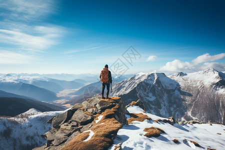 攀岩背景寒冷雪山挑战者背景