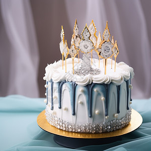单层的生日蛋糕图片