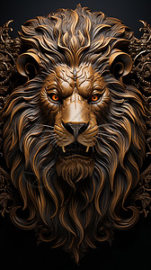 威武的狮子头背景图片
