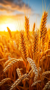 健康的金色麦子背景图片