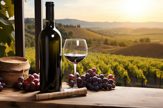 葡萄酒庄园酿造的葡萄酒图片