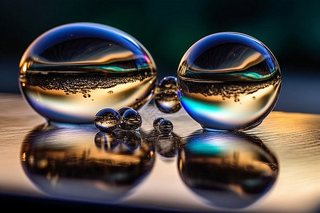 发光折射的玻璃球模型图片
