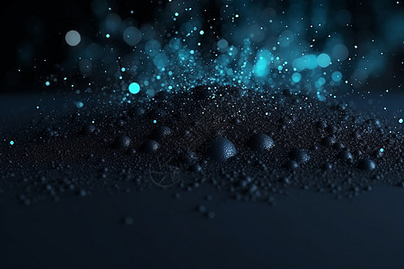 浓烈蓝光的抽象气泡幻境图片
