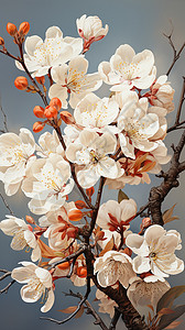 枝头盛开的美丽梨花图片