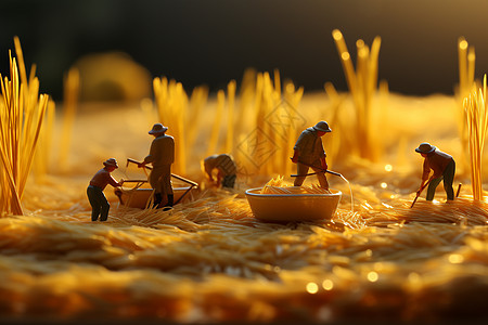 迷你世界中的金色稻田图片