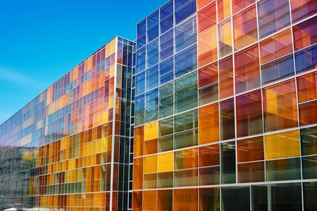 五颜六色的建筑外墙玻璃图片