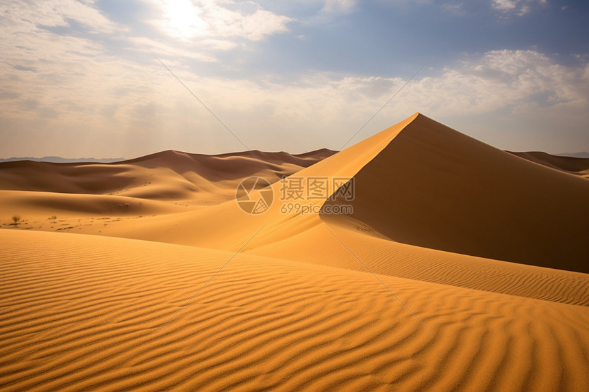 沙漠中的沙丘景观图片