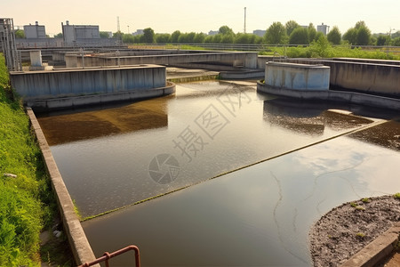 污水处理厂的污泥池图片