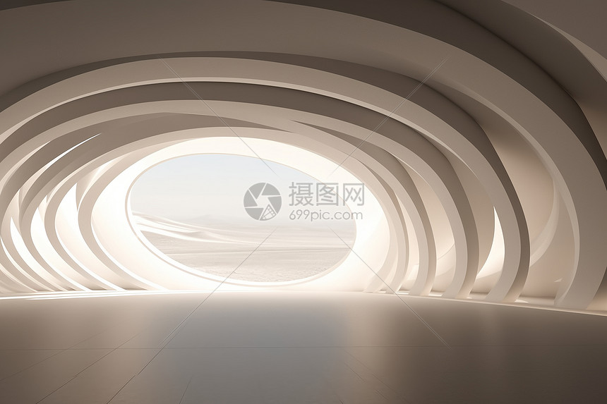 3D几何创意的建筑空间图片