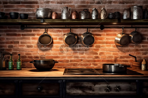 宽敞的现代厨房图片