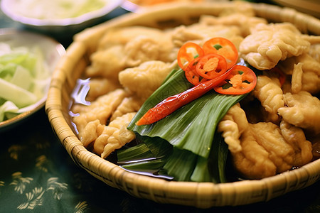 油炸的酥肉食物图片