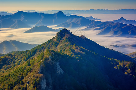 彩色雾气彩色山岭背景