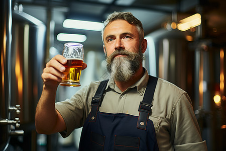 啤酒厂中的工人图片
