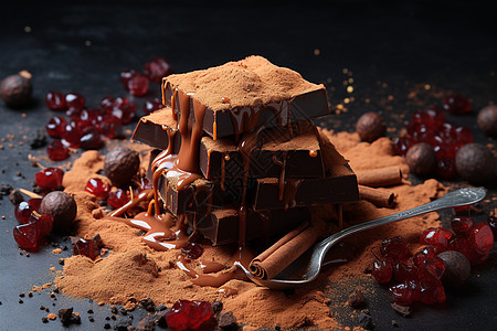 一勺巧克力甜点图片