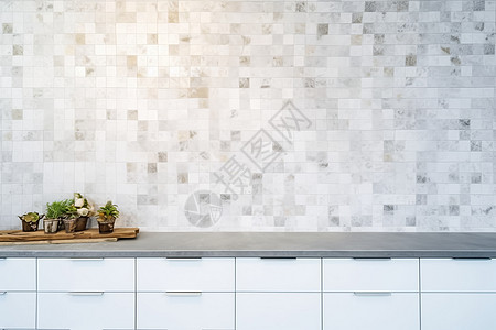爵士白大理石现代白瓷砖厨房背景