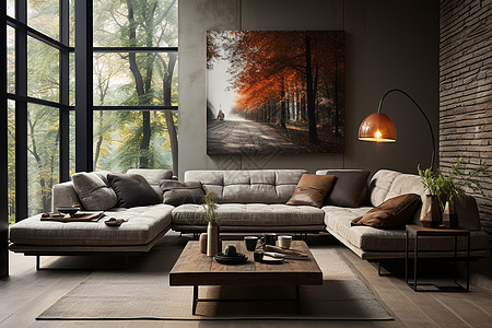 现代感欧式客厅背景图片