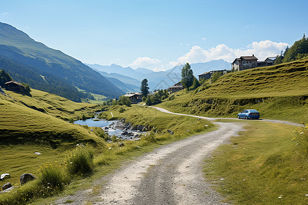 绿色优美风景优美乡村风光背景