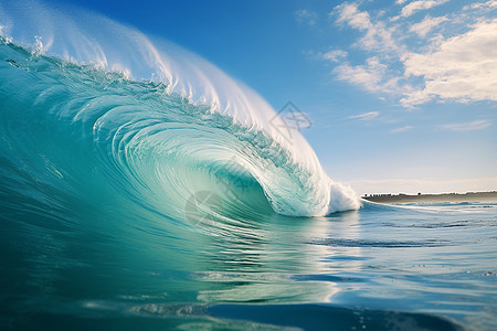 海浪涌动的海面图片