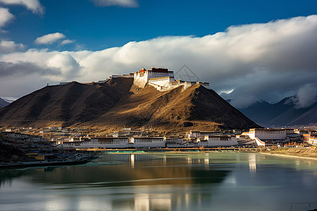 小布达拉宫西藏布达拉宫的美丽景观背景