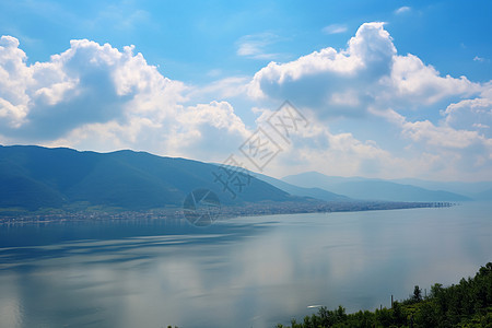 双廊洱海夏季苍山洱海的美丽景观背景