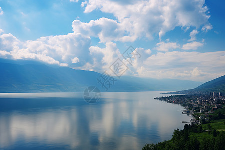 苍山洱海的美丽景观背景图片