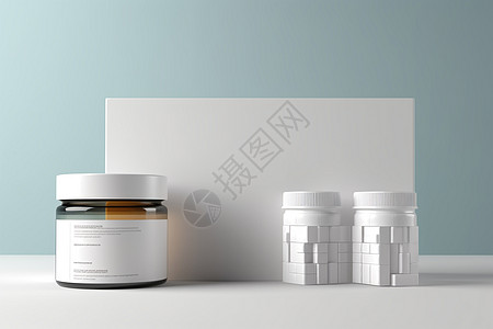3d盒子3D创意医药盒子概念图背景