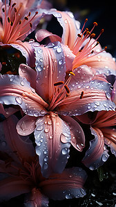 花朵上的雨滴图片