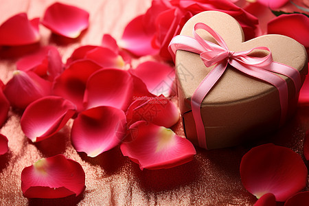 浪漫的情人节礼盒背景图片