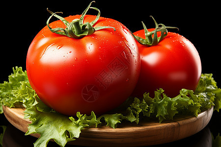 新鲜的番茄与生菜图片