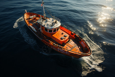 海面上的搜救艇图片