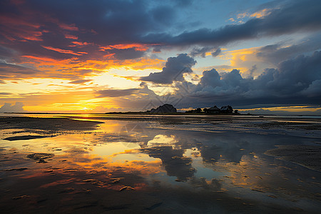 海上的夕阳风景图片