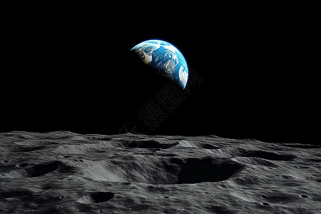月亮上的地球图片