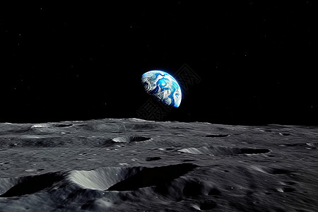 月球上的地球图片