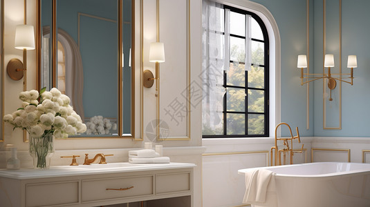 家居装修设计优雅的浴室装饰背景