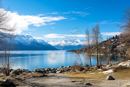 瑞士边境的湖泊图片