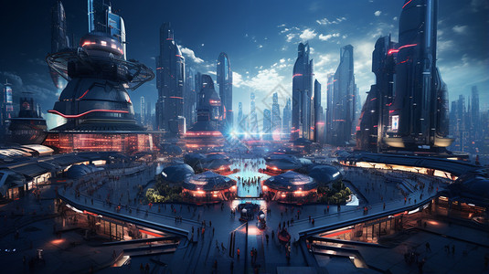 未来科幻大楼图片