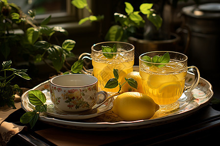 午后的柠檬花茶图片
