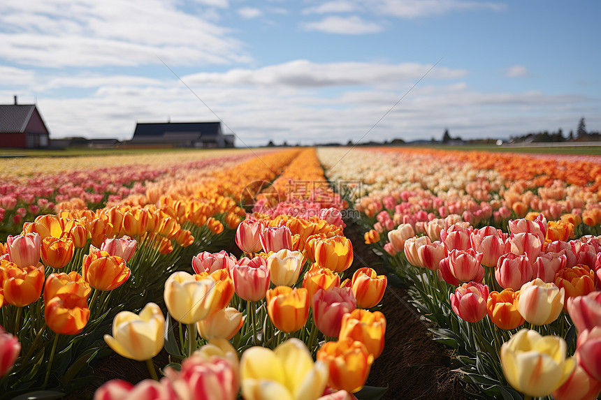 荷兰的郁金香花园图片
