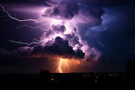 雷电风暴中的天空图片