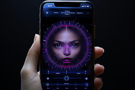 人脸扫描科技背景图片