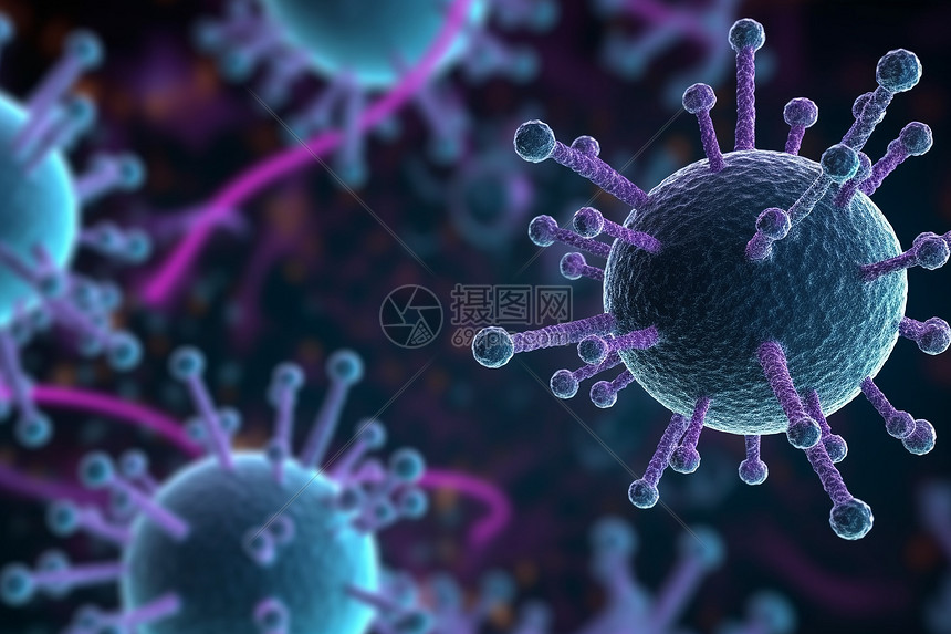 病毒的3D医学背景图片
