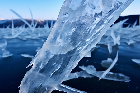 结冰的贝加尔湖图片